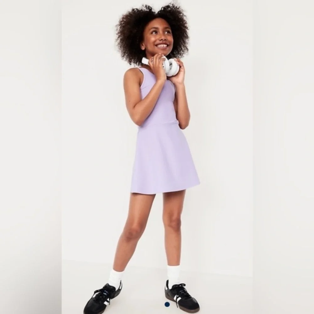 NEW…Girls' PowerSoft Sleeveless Ribbed Athletic Dress